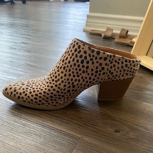 Cheetah print mule bootie